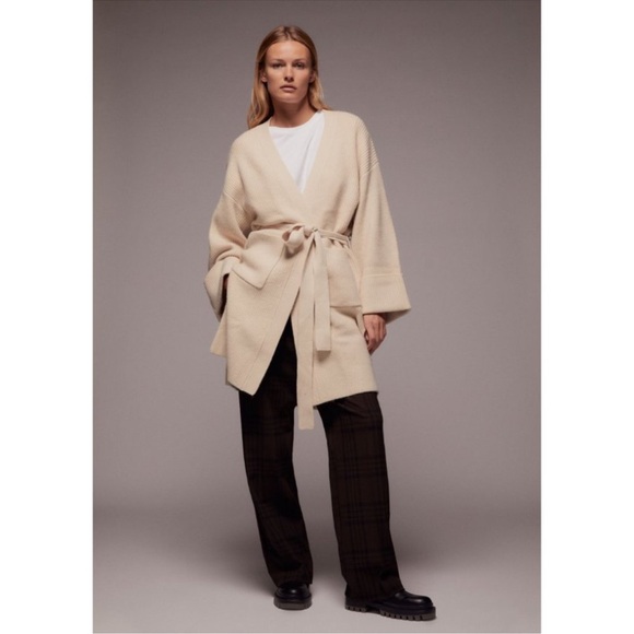 NWOT Zara Kimono Style Cream Knit Cardigan Sweater - Picture 3 of 8